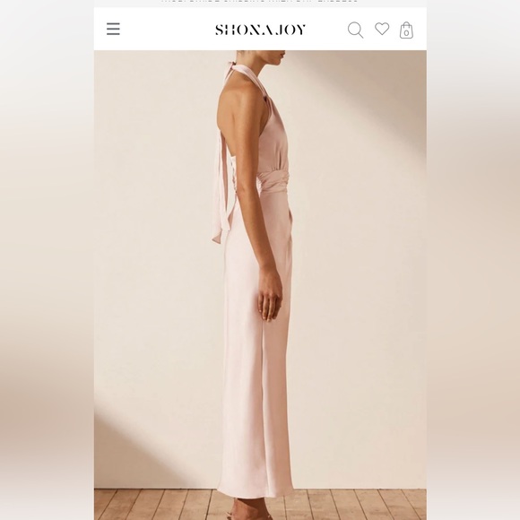 LUXE GATHERED HALTER MIDI DRESS - PORCELAIN 
US 4 NWT - Picture 3 of 6